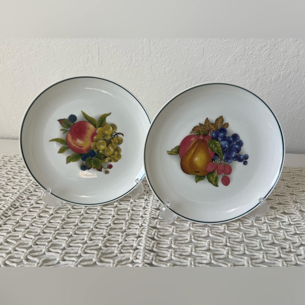 Vintage Bareuther Waldsassen Bavaria Porcelain‎ Plates Set of 2 Germany 1970’s